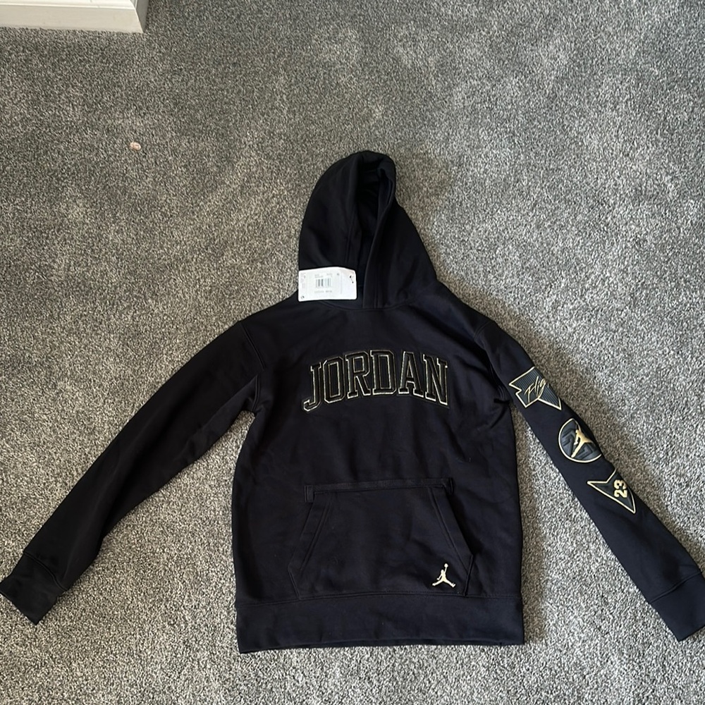 Jordan Black Hoodie with Gold Accents